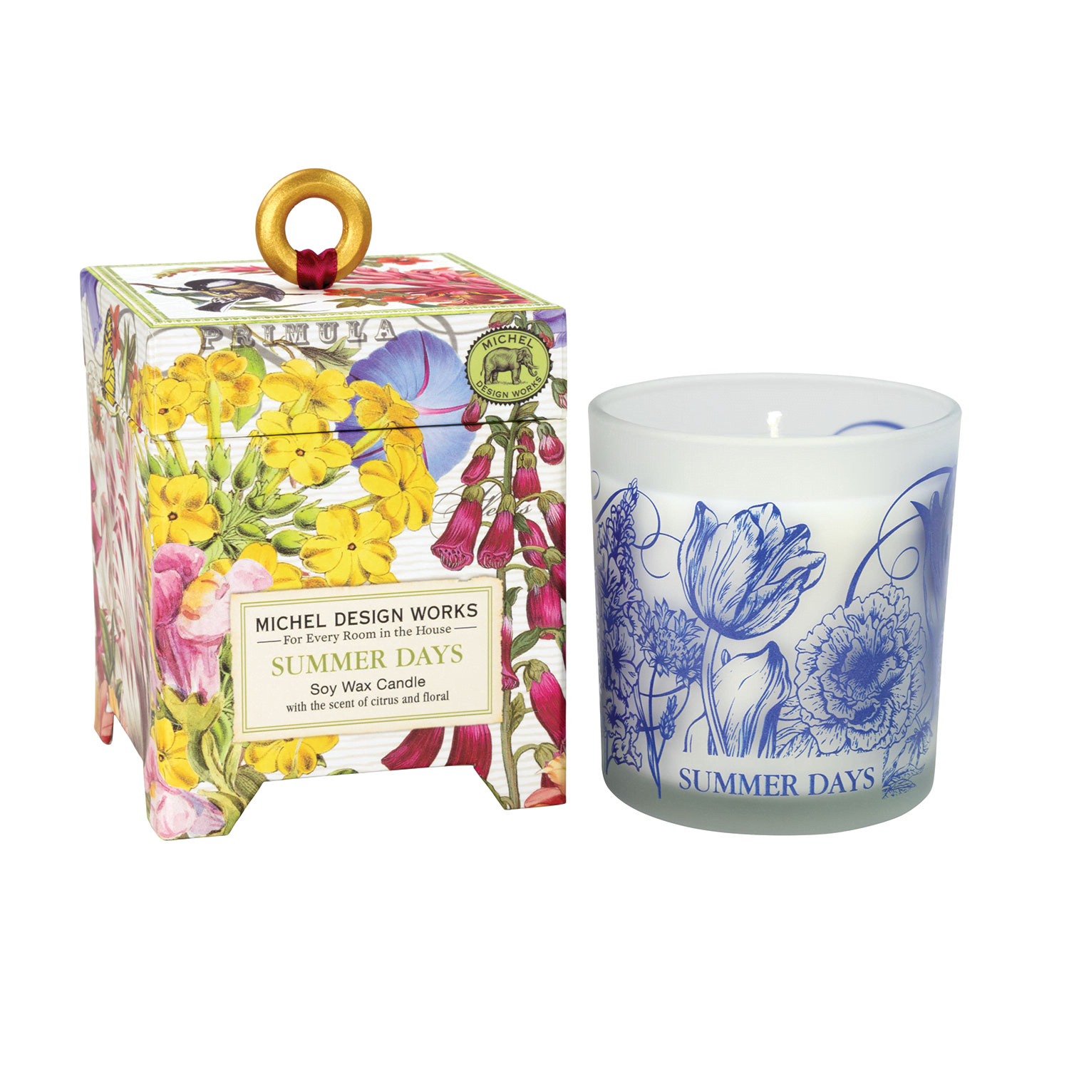 Natural Soy Travel Candle Michel Design Works Soy Wax Travel Candle - Bunny Meadow Scent In Decorative Tin (4oz, 20+ Hour Burn) Scented Candle