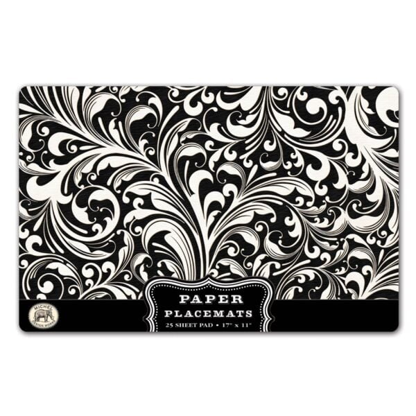 Michel Design Works Black Florentine Paper Placemats