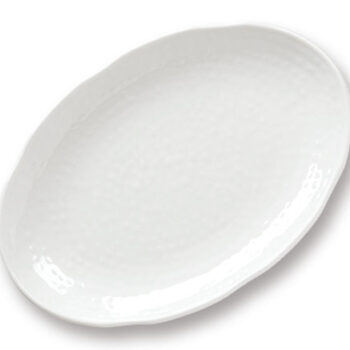 Bella Tavolo White Melamine Medium Oval Texture Platter 16″ (40cm)