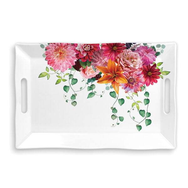 Sweet Floral Melody Melamine Large Tray