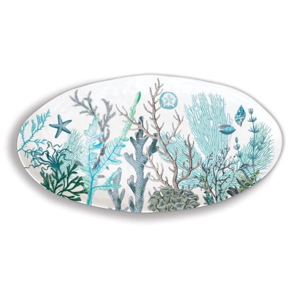 Ocean Tide Melamine Oval Platter