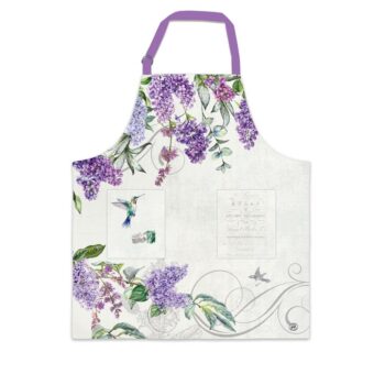 Michel Design Works French Lilacs Linen Apron with Pockets