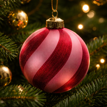 Baker Street Christmas pink and red velvet striped