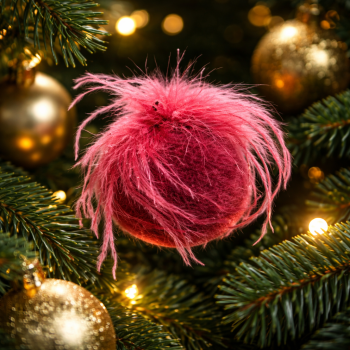 Baker Street Christmas red velvet feather topped