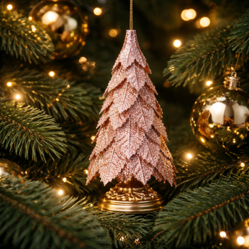 Baker Street Christmas Collection Pink glitter tree