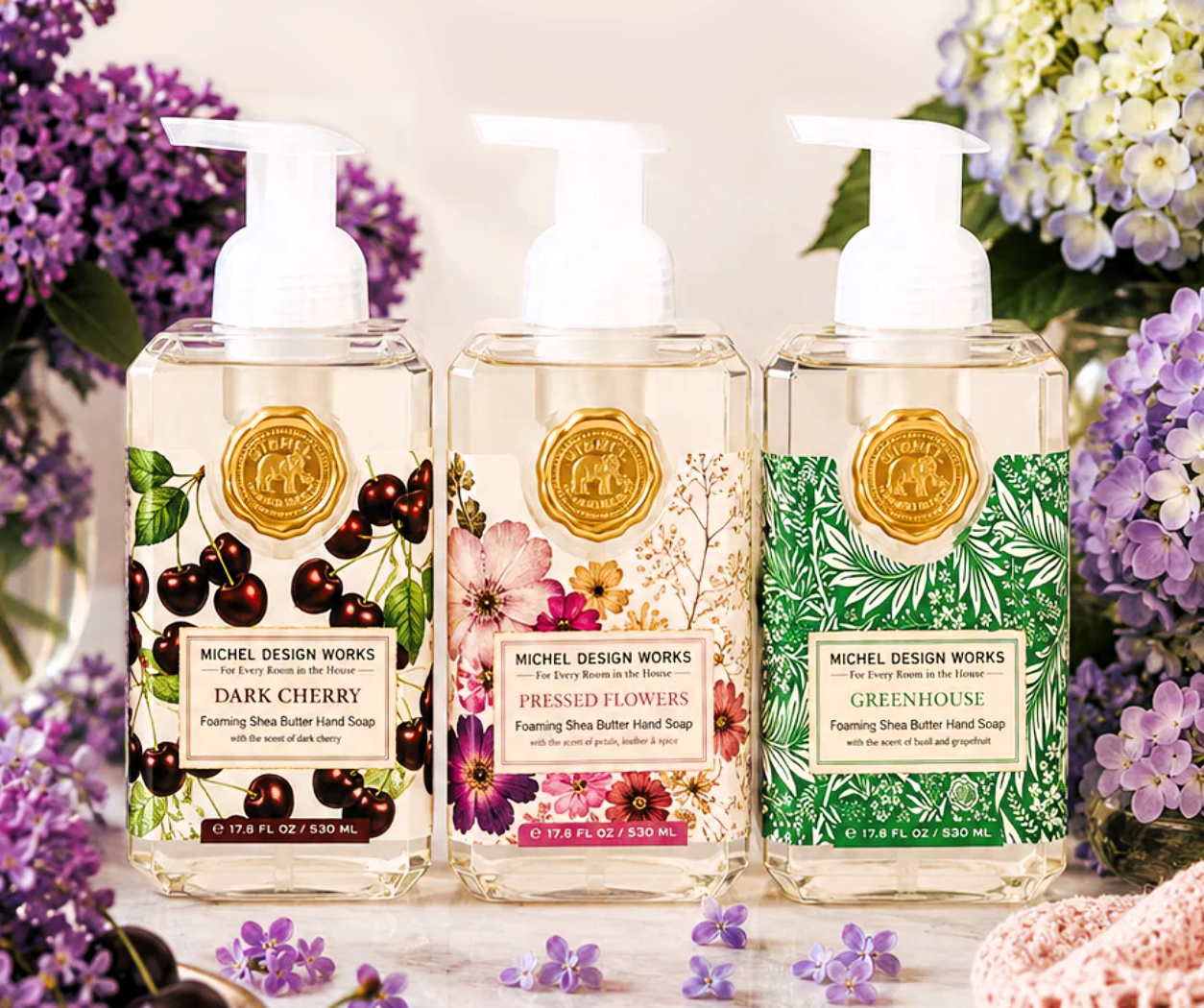 801447 - Pressed Flowers Foaming Hand Soap (right angle)