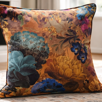 Briarwood Cottage Autumn Bronze Velvet Cushion Cover